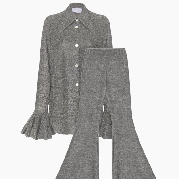 Daily Sleeper Lurex Lounge Suit - Silver - Picture 1 of 2